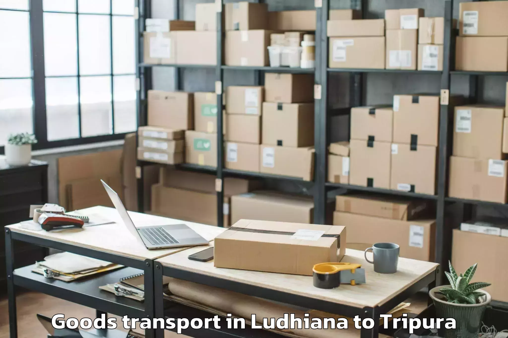 Easy Ludhiana to Amarpur Gomati Goods Transport Booking